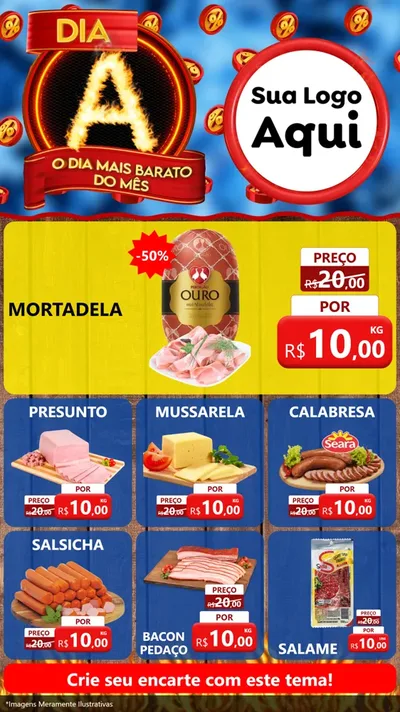 Modelo de Rede Social para Stories com o tema Dia A - O Dia Mais Barato Do Mês para Frios e Laticínios