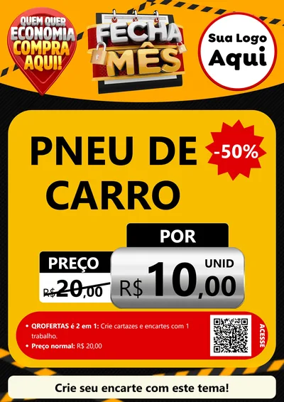 Modelo de Cartaz para Cartaz A4 Vertical com o tema Fecha Mês para Auto peças