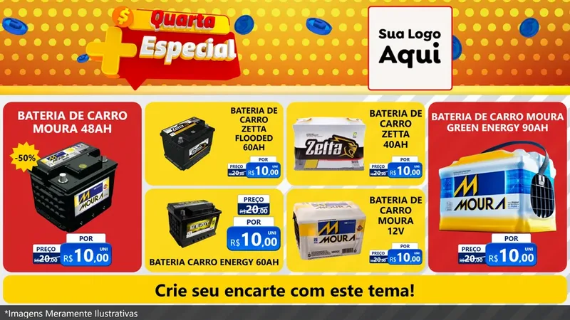 Modelo de TV para TV Horizontal com o tema Quarta Mais Especial para Baterias Elétricas