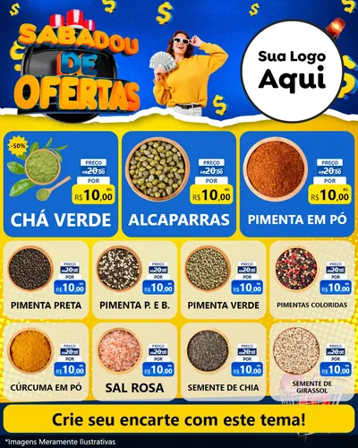 Modelo de Rede Social para Feed Instagram com o tema Sabadou de Ofertas para Produtos Naturais