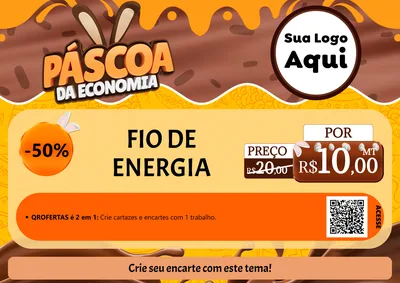 Modelo de Cartaz para Cartaz A4 Horizontal com o tema Páscoa da Economia para Materiais Elétricos