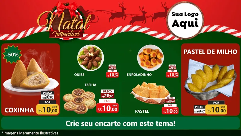 Modelo de TV para TV Horizontal com o tema Natal Imperdível para Salgadaria