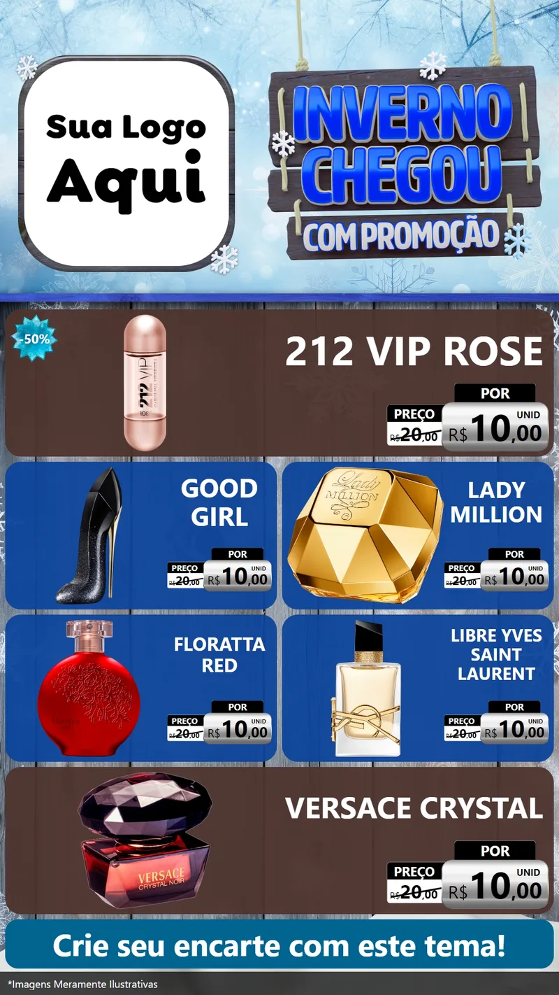 Modelo de TV para TV Vertical com o tema Inverno Chegou Com Promoção para Perfumes