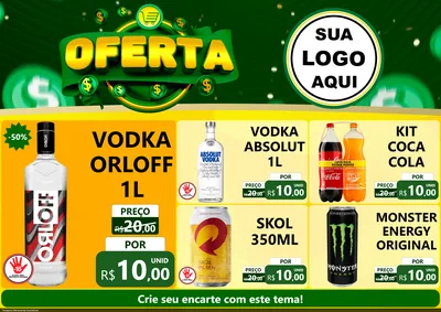 Modelo de Encarte para Encarte A4 Horizontal com o tema Oferta para Distribuidora de bebidas