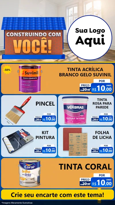Modelo de TV para TV Vertical com o tema Construindo Com Você para Tintas e Ferramentas