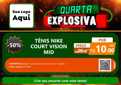 Modelo de Cartaz para Cartaz A4 Horizontal com o tema Quarta Explosiva para Calçados