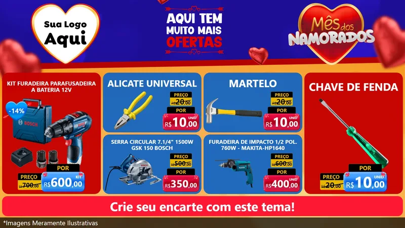 Modelo de TV para TV Horizontal com o tema Mês dos Namorados para Maquinas e Ferramentas
