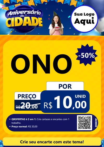 Modelo de Cartaz para Cartaz A4 Vertical com o tema Aniversário da Cidade para Óticas