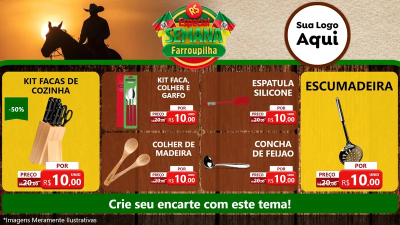 Modelo de TV para TV Horizontal com o tema Especial Semana Farroupilha para Utilidades Domésticas