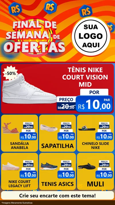 Modelo de Rede Social para Stories com o tema Final de Semana de Ofertas para Calçados