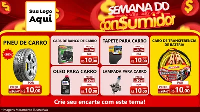 Modelo de TV para TV Horizontal com o tema Semana do Consumidor para Auto peças
