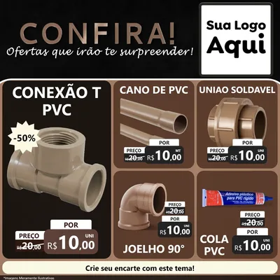 Modelo de Rede Social para Feed Facebook com o tema Confira! Ofertas que irão te surpreender! para Tubos e conexões