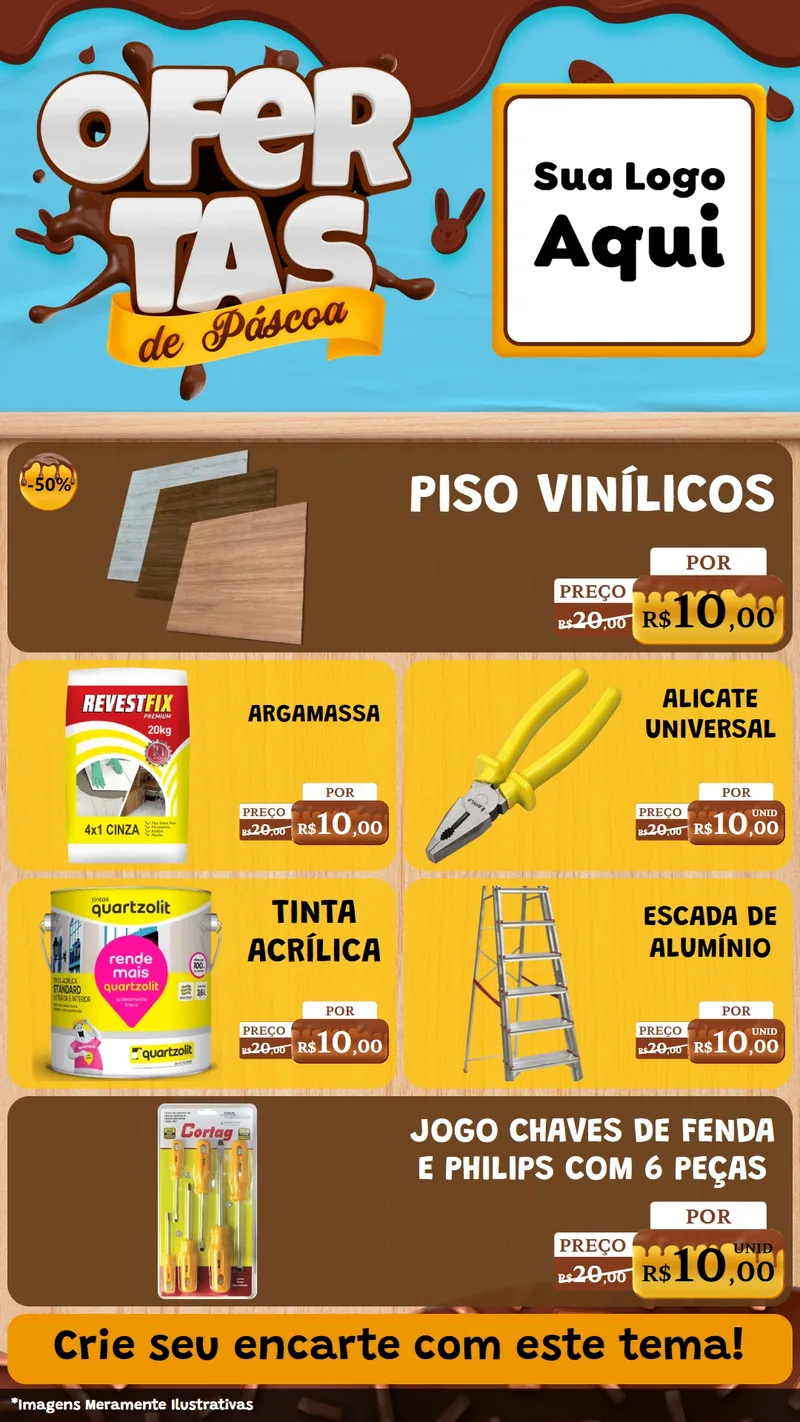 Modelo de TV para TV Vertical com o tema Ofertas de Páscoa para Material para Construção