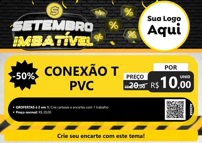 Modelo de Cartaz para Cartaz A4 Horizontal com o tema Setembro Imbatível para Tubos e conexões