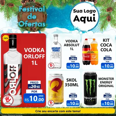 Modelo de Rede Social para Feed Facebook com o tema Festival de Ofertas - Inverno para Distribuidora de bebidas