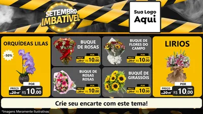 Modelo de TV para TV Horizontal com o tema Setembro Imbatível para Floricultura e jardim