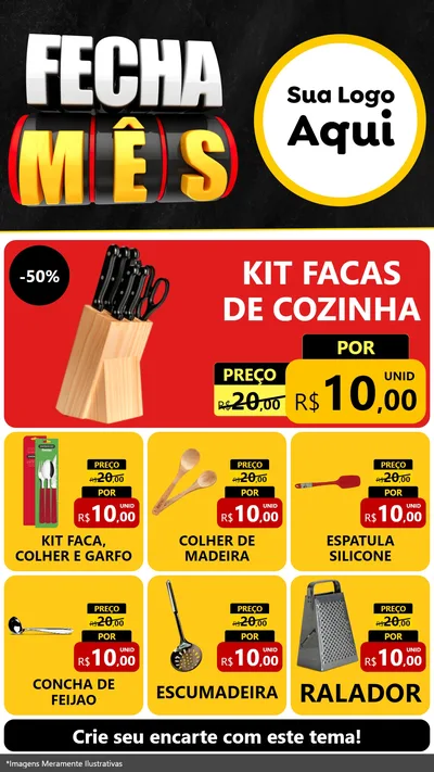Modelo de Rede Social para Stories com o tema Fecha Mês para Utilidades Domésticas