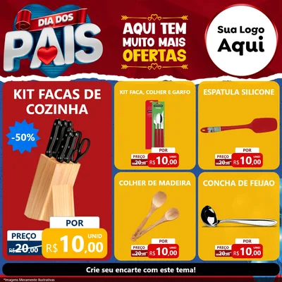 Modelo de Rede Social para Feed Facebook com o tema Dia dos Pais para Utilidades Domésticas