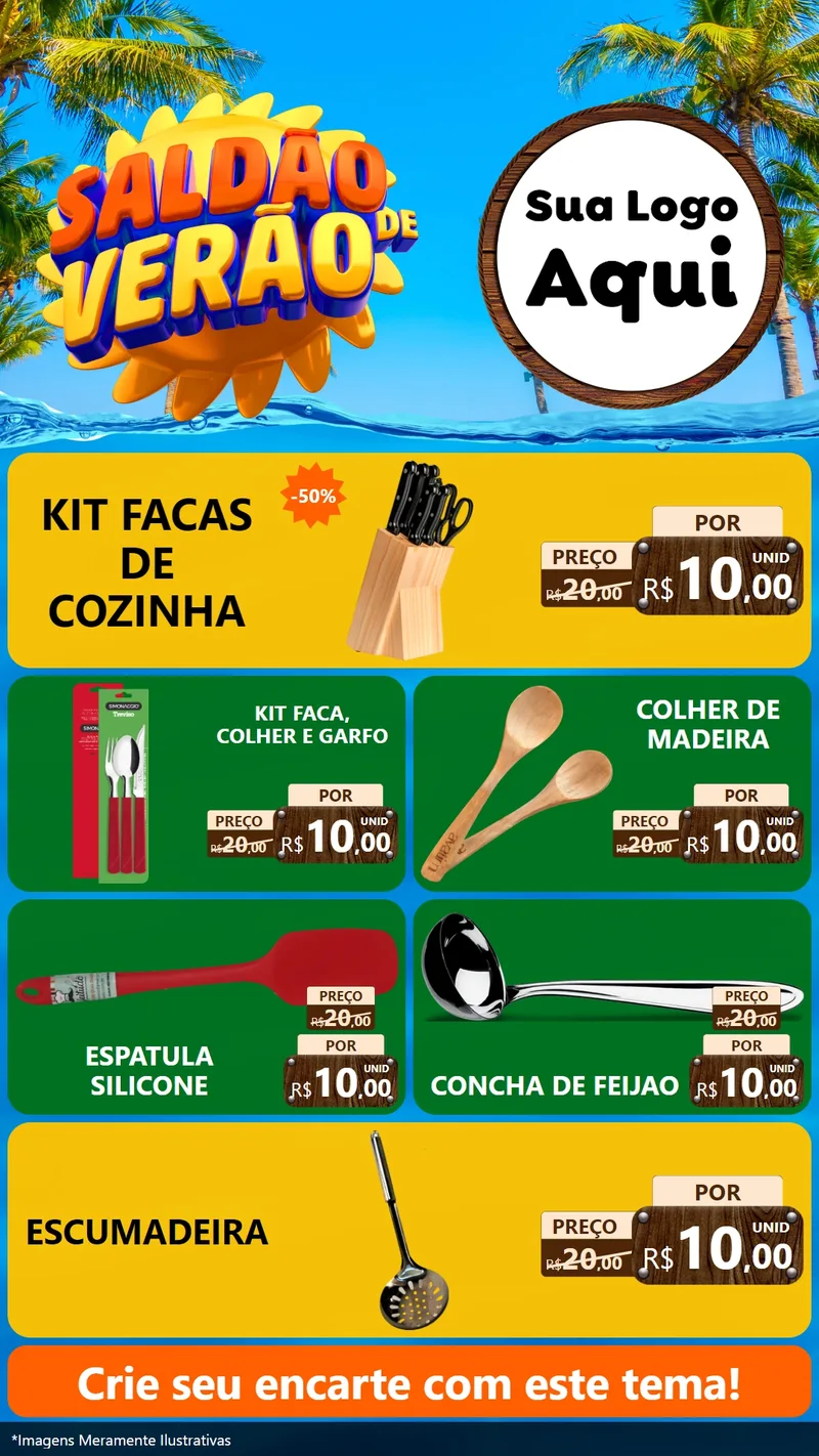 Modelo de TV para TV Vertical com o tema Saldão de Verão para Utilidades Domésticas