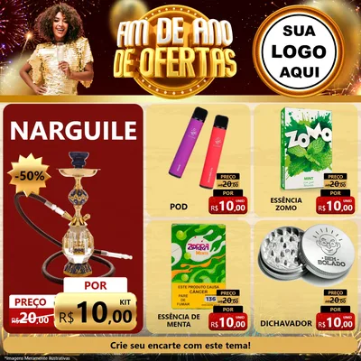 Modelo de Rede Social para Feed Facebook com o tema Fim de Ano de Ofertas para Tabacaria