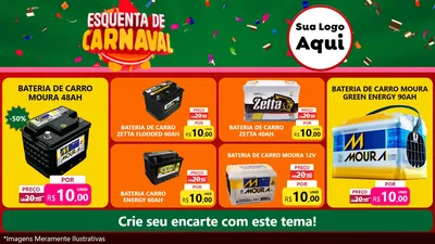 Modelo de TV para TV Horizontal com o tema Esquenta de Carnaval para Baterias Elétricas