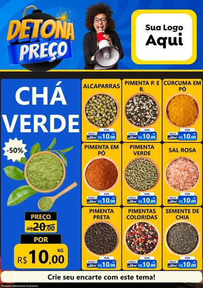 Modelo de Encarte para Encarte A4 Vertical com o tema Detona Preços para Produtos Naturais