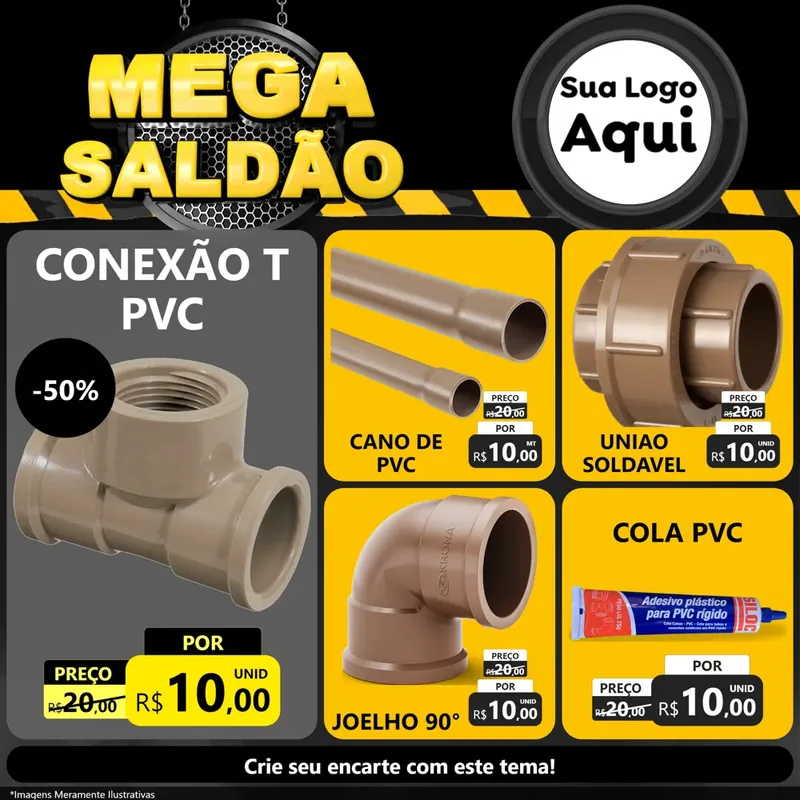 Modelo de Rede Social para Feed Facebook com o tema Mega Saldão para Tubos e conexões