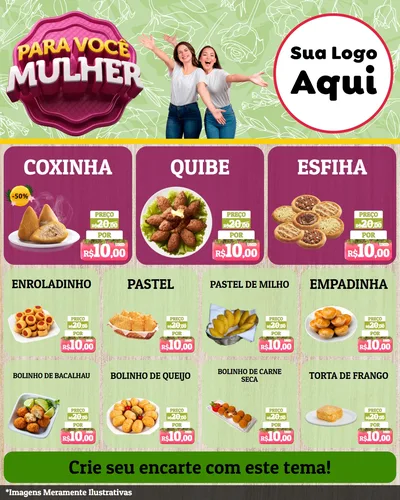 Modelo de Rede Social para Feed Instagram com o tema Para Você Mulher para Salgadaria