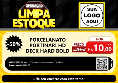 Modelo de Cartaz para Cartaz A4 Horizontal com o tema Operação Limpa Estoque para Pisos e revestimentos