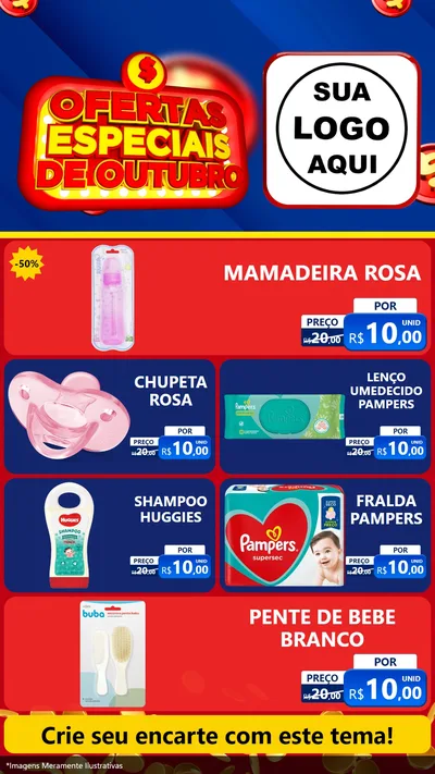 Modelo de TV para TV Vertical com o tema Ofertas Especiais de Outubro para Bebês