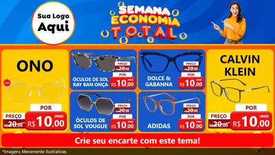 Modelo de TV para TV Horizontal com o tema Semana Economia Total para Óticas