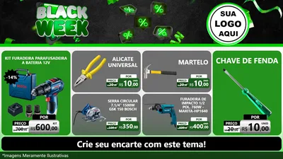 Modelo de TV para TV Horizontal com o tema Black Week para Maquinas e Ferramentas