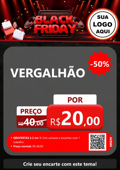 Modelo de Cartaz para Cartaz A4 Vertical com o tema Black Friday para Ferragens