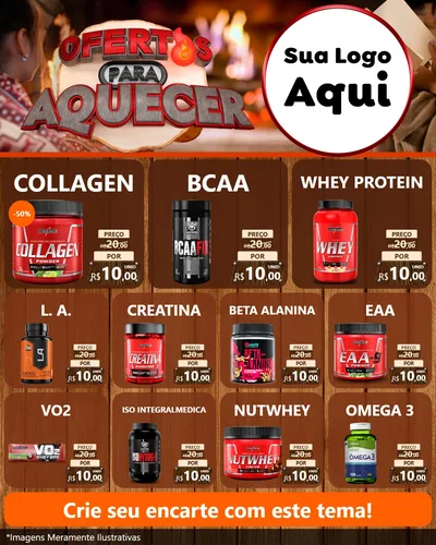 Modelo de Rede Social para Feed Instagram com o tema Ofertas Para Aquecer para Suplementos alimentares