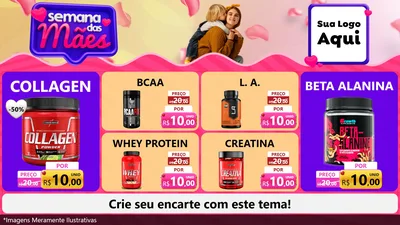 Modelo de TV para TV Horizontal com o tema Semana das Mães para Suplementos alimentares