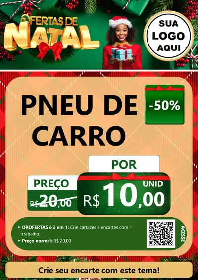 Modelo de Cartaz para Cartaz A4 Vertical com o tema Ofertas de Natal para Auto peças