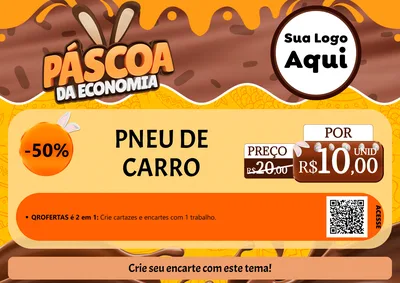Modelo de Cartaz para Cartaz A4 Horizontal com o tema Páscoa da Economia para Auto peças