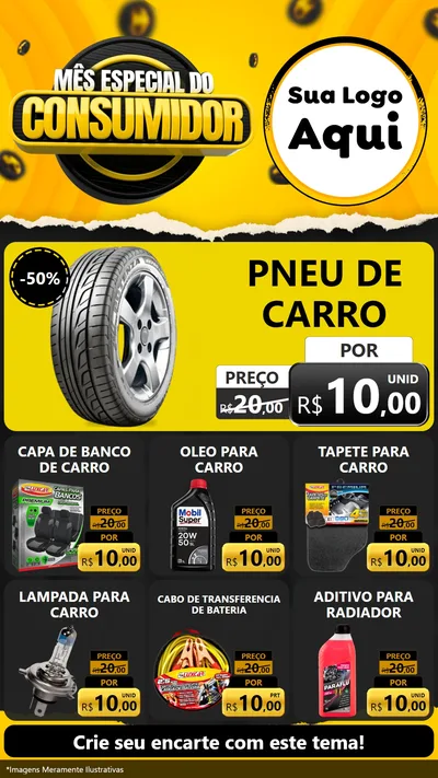Modelo de Rede Social para Stories com o tema Mês Especial do Consumidor para Auto peças