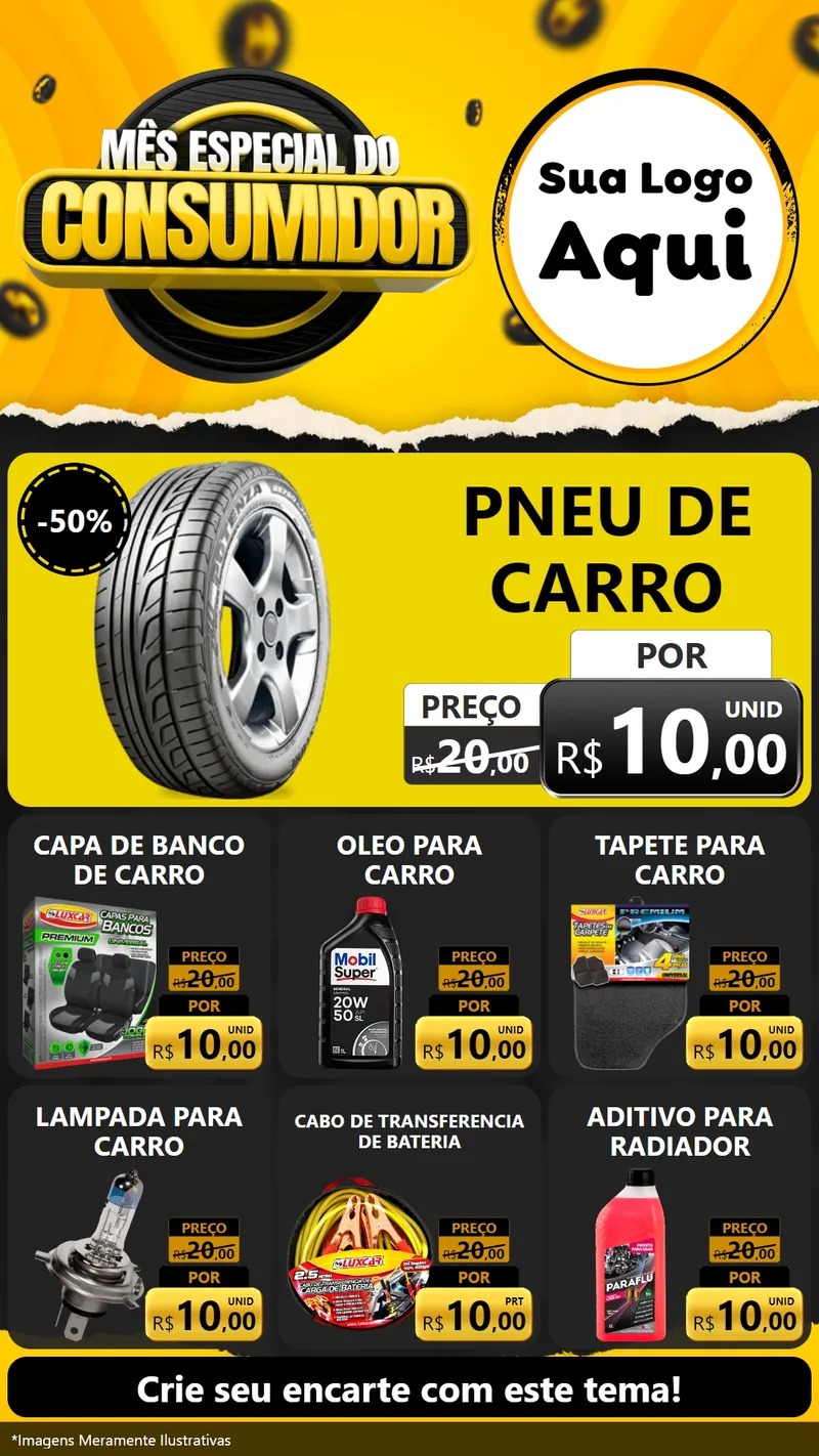 Modelo de Rede Social para Stories com o tema Mês Especial do Consumidor para Auto peças