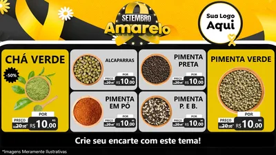 Modelo de TV para TV Horizontal com o tema Setembro Amarelo para Produtos Naturais