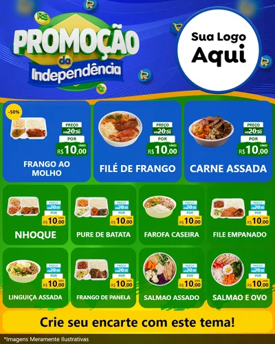 Modelo de Rede Social para Feed Instagram com o tema Promoção da Independência para Restaurante
