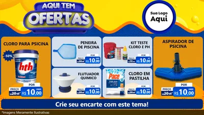 Modelo de TV para TV Horizontal com o tema Aqui Tem Ofertas para Produtos para Piscina