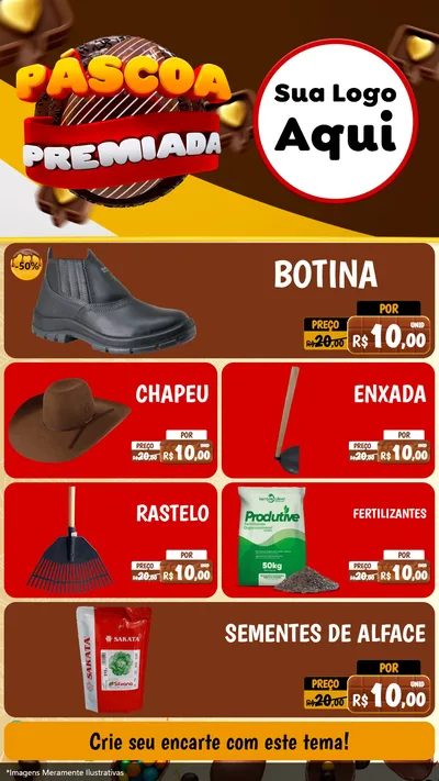 Modelo de TV para TV Vertical com o tema Páscoa Premiada para Agropecuária