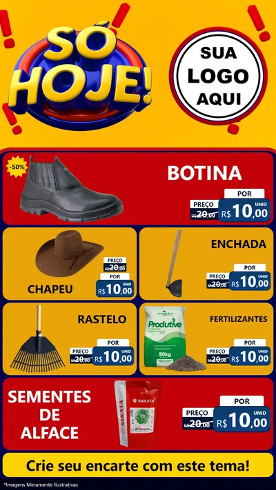 Modelo de TV para TV Vertical com o tema Só Hoje! para Agropecuária