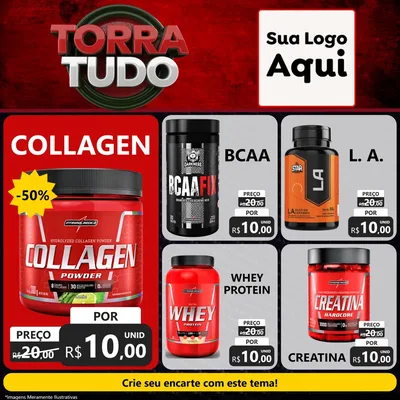 Modelo de Rede Social para Feed Facebook com o tema Torra Tudo para Suplementos alimentares
