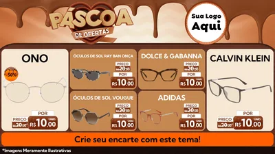 Modelo de TV para TV Horizontal com o tema Páscoa de Ofertas para Óticas