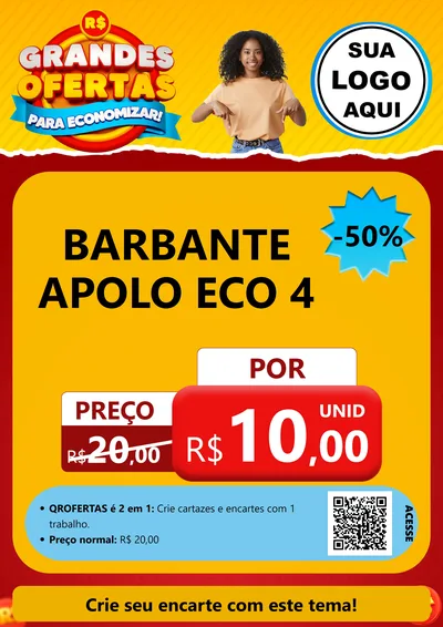 Modelo de Cartaz para Cartaz A4 Vertical com o tema Grandes Ofertas Para Economizar! para Armarinho e Aviamentos