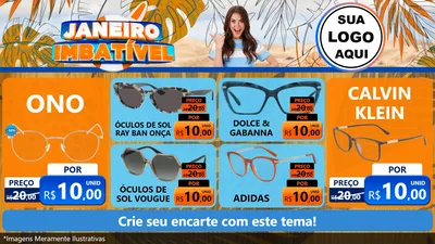 Modelo de TV para TV Horizontal com o tema Janeiro Imbatível para Óticas