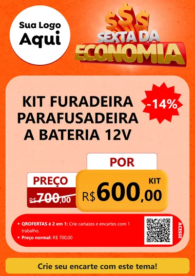Modelo de Cartaz para Cartaz A4 Vertical com o tema Sexta da Economia para Maquinas e Ferramentas