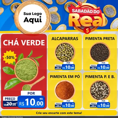 Modelo de Rede Social para Feed Facebook com o tema Sabadão do Real para Produtos Naturais